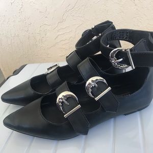 Killstar Oracle Flats Sz 7 Faux Leather